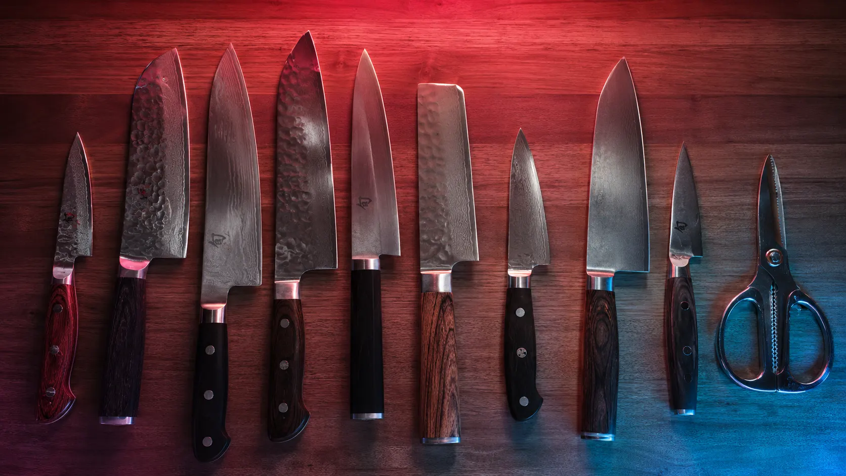 Premium knives with neon lighting